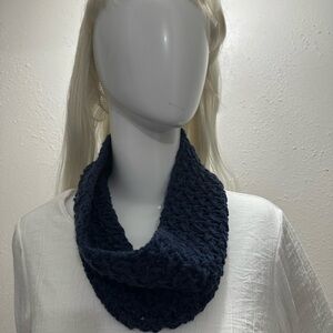 Navy Blue Knit Infinity Scarf